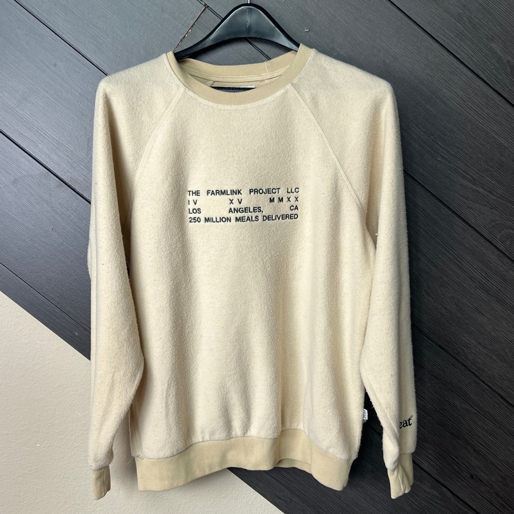 Feat Unisex BlanketBlend Crewneck Sweatshirt Oatmilk S FarmLink NWT Streetwear